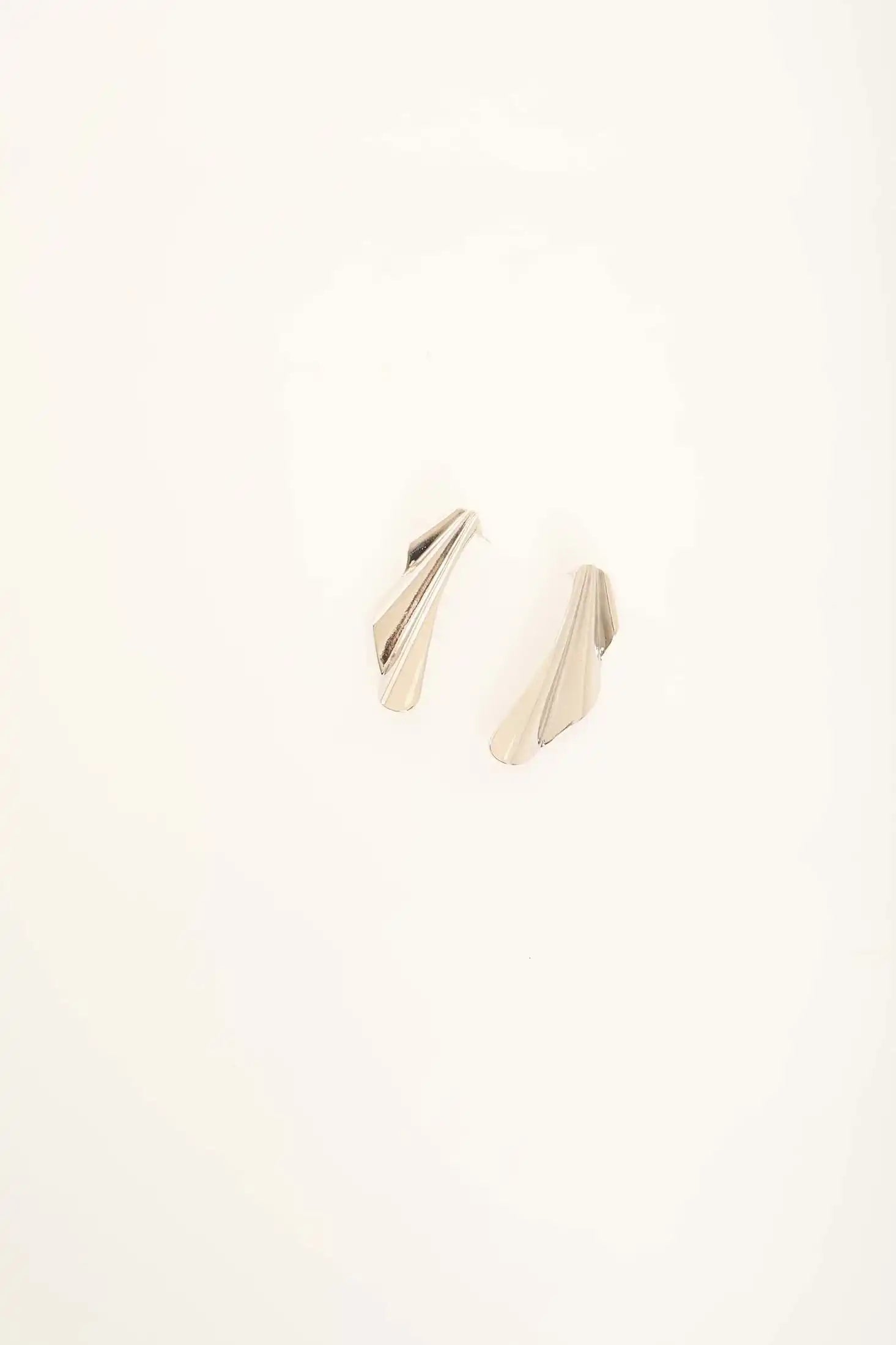 Folded Metal Statement Earrings
