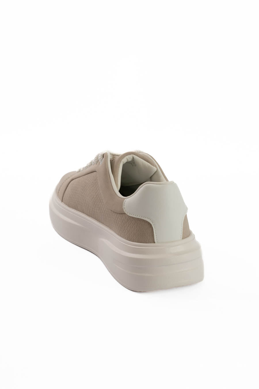 Beige Essential Lace-Up Sneakers