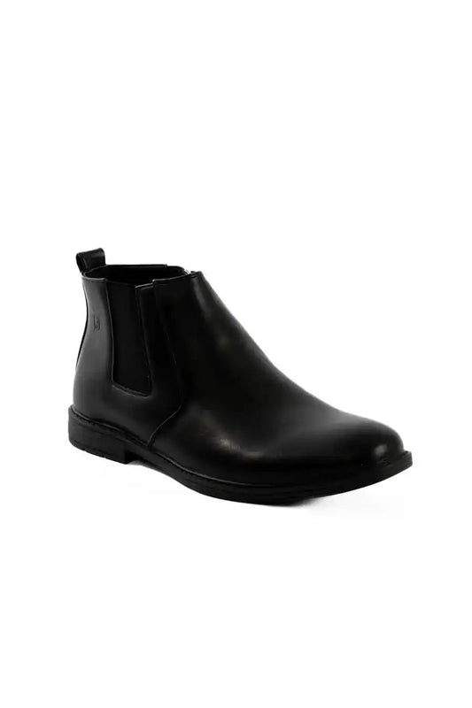 PU & Textile Half Boot with Elastic Side Panels