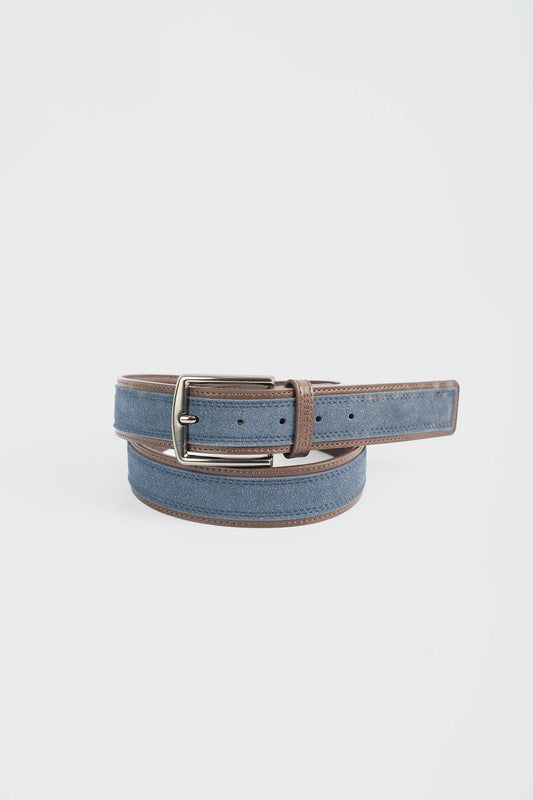 Blue Suede Contrast Belt