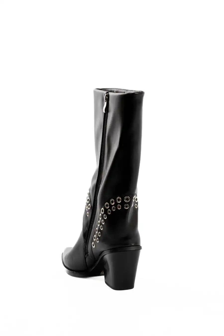 Studded Pointed Toe PU Boots
