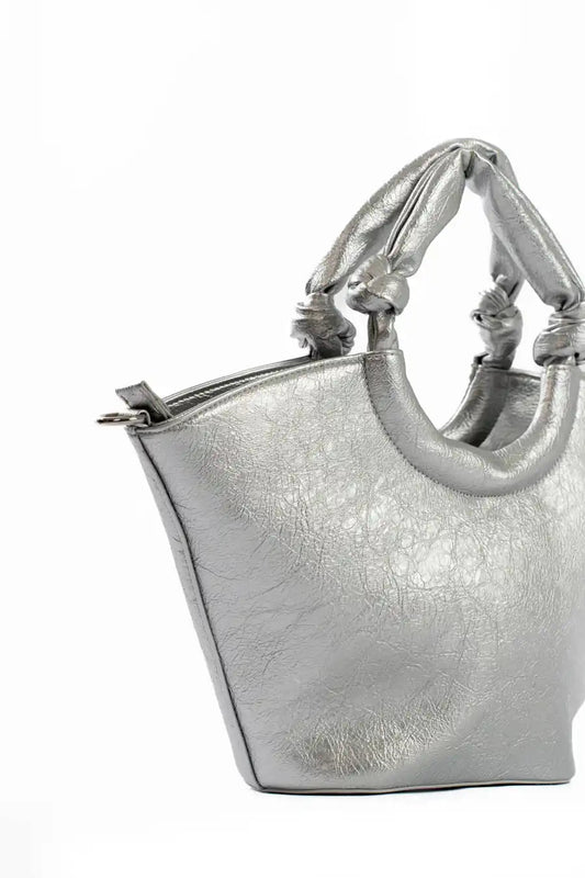 Circular Knotted Handle Leather Handbag