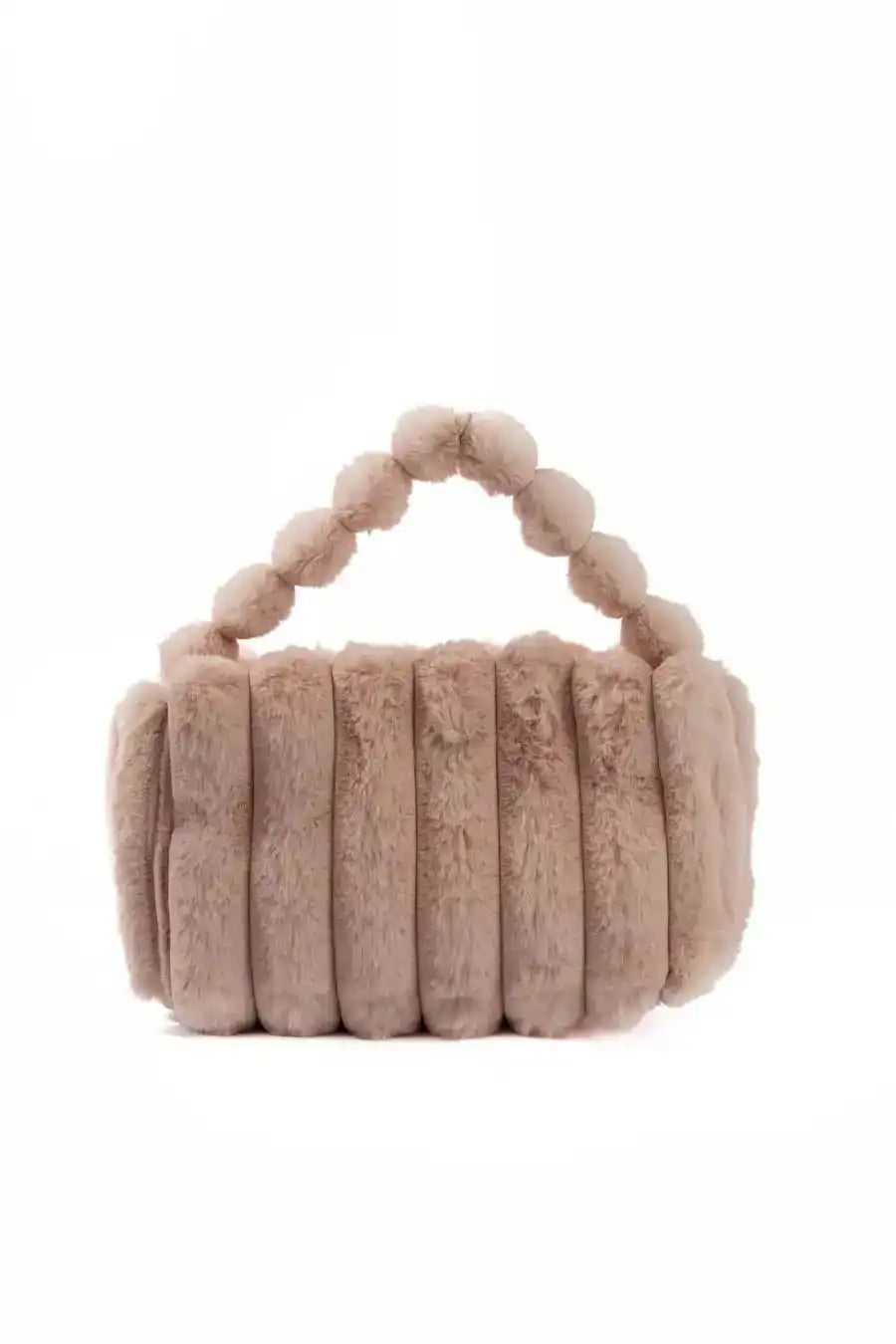 Stylish Beaded Fur Plush Handbag