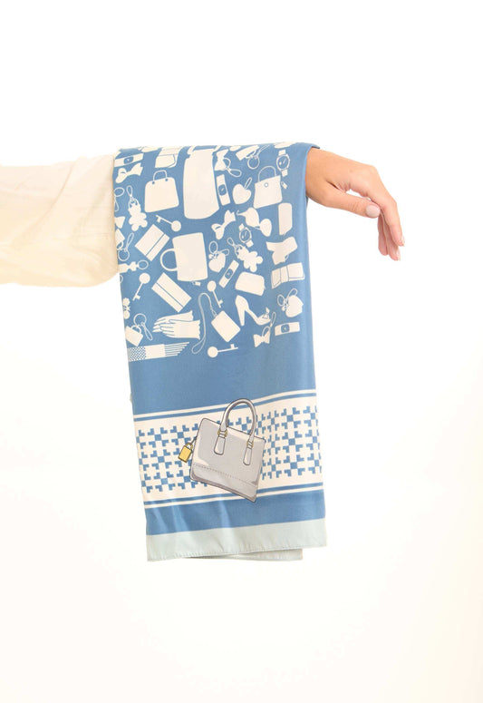 Square Printed Satin Scarf