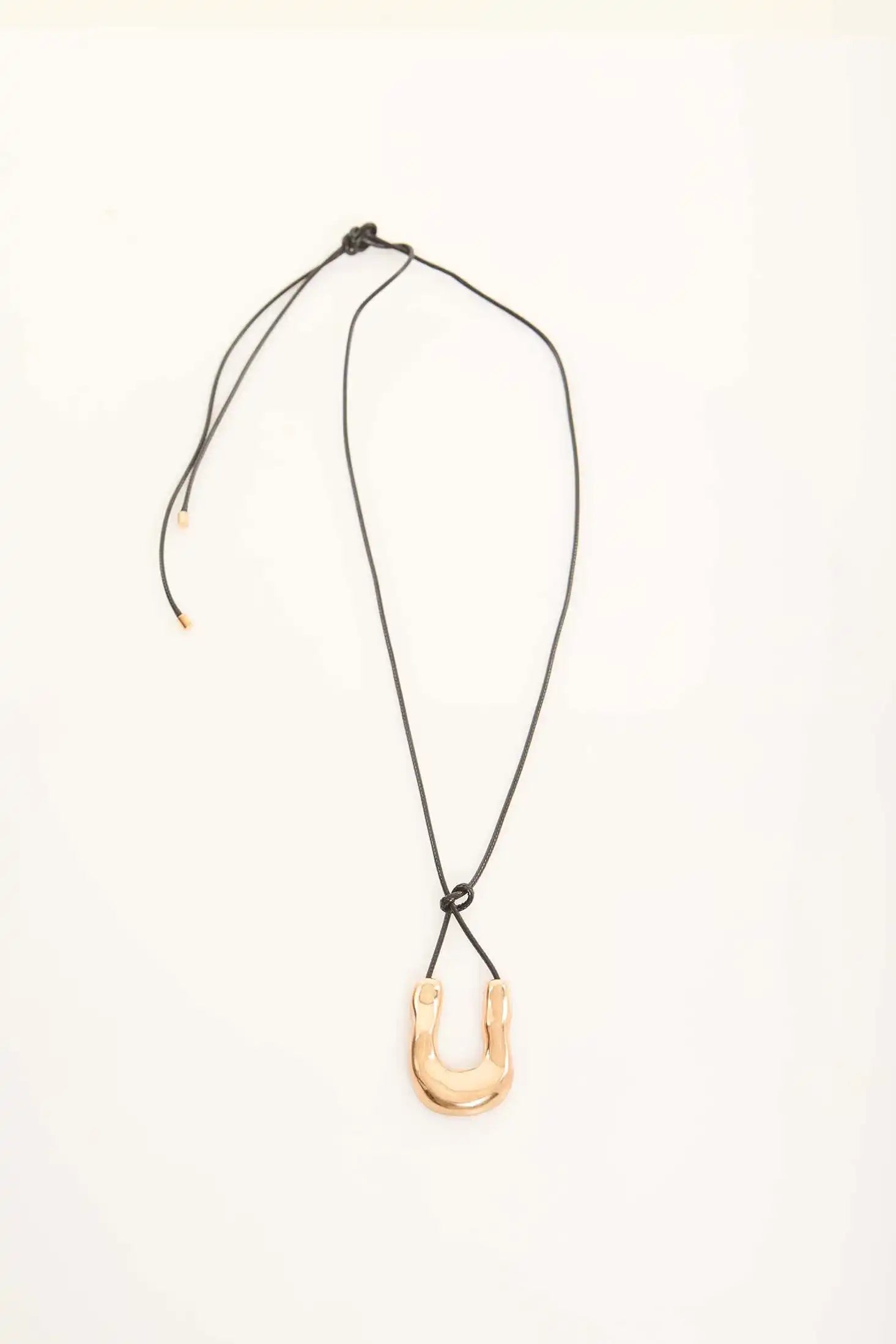Shimmering Gold Curve Necklace