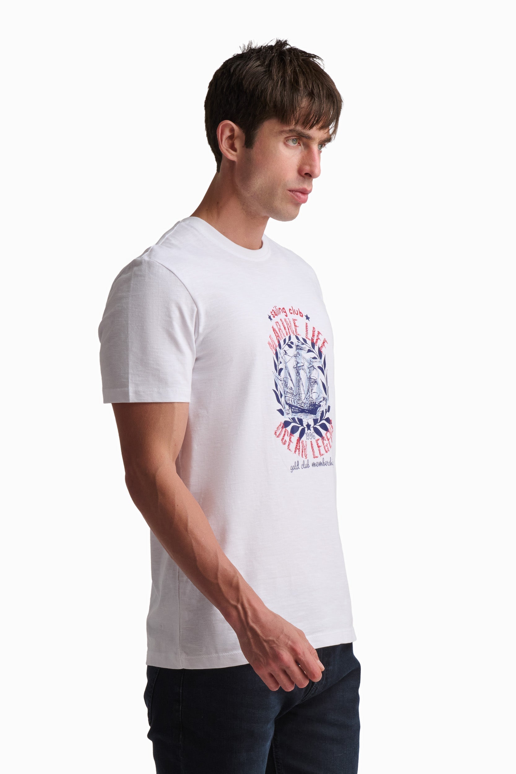 Men’s White Marine Life Cotton T-Shirt