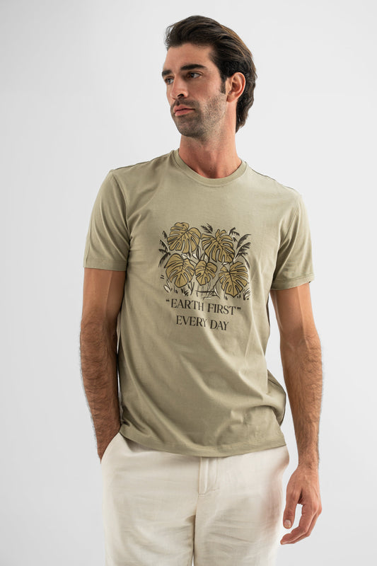 Sage Botanical Print Tee