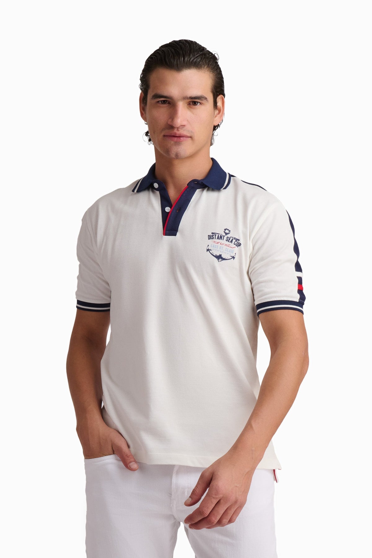 Men’s Off-White Nautical Cotton Polo Shirt