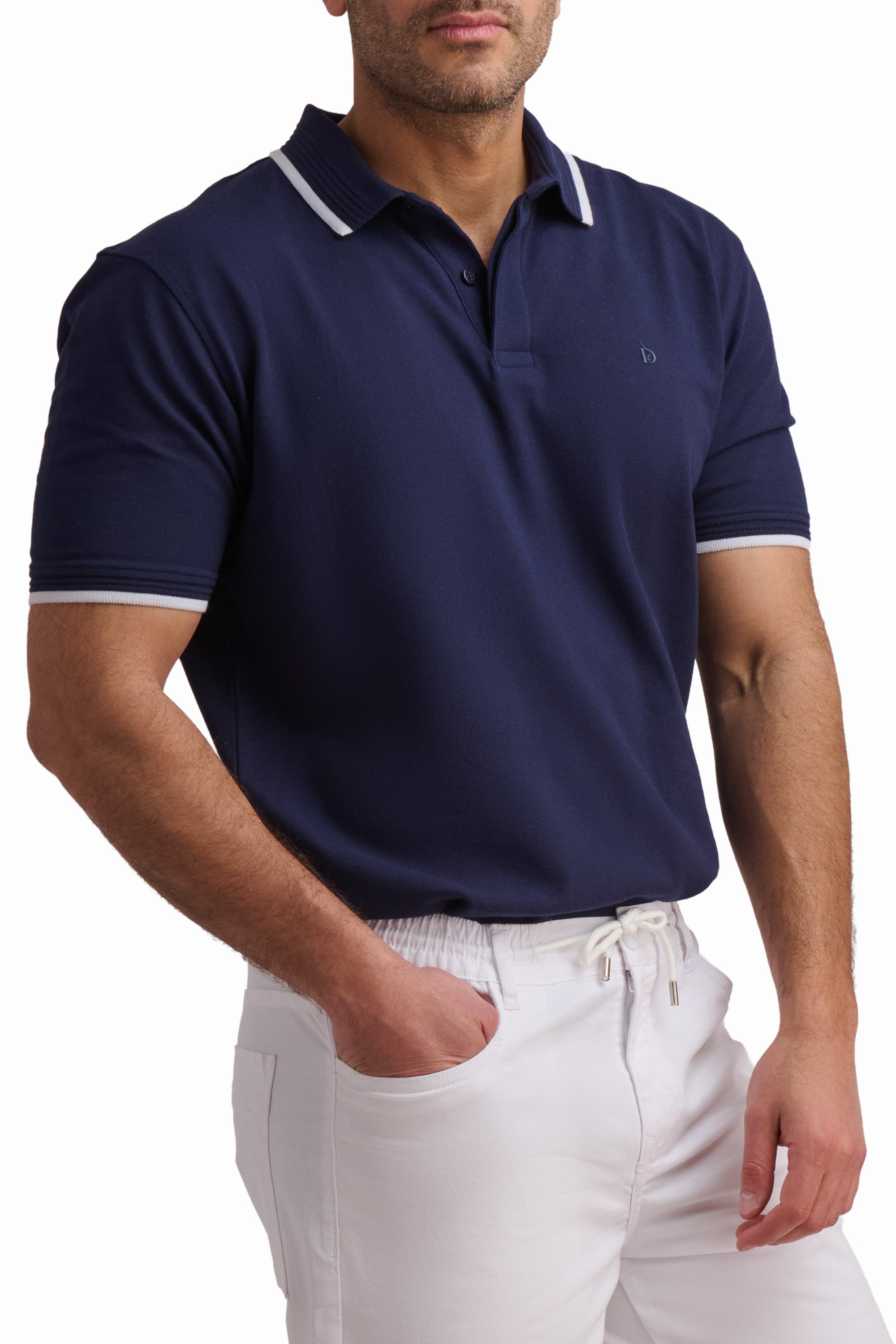 Navy Cotton Polo Shirt