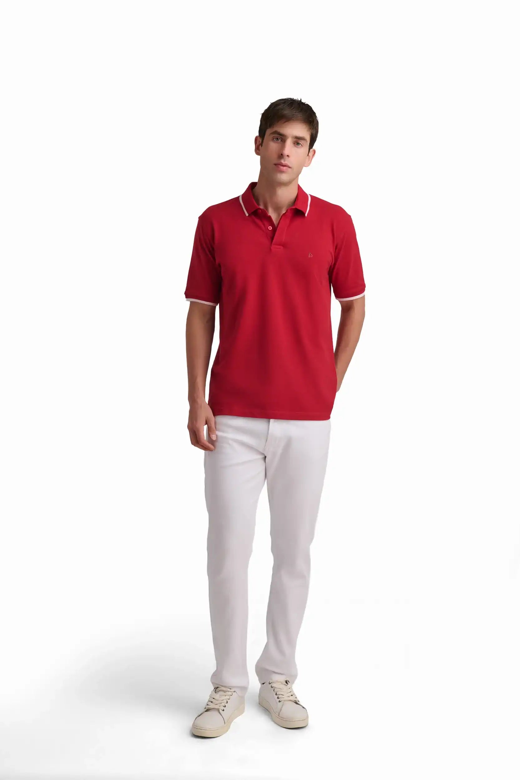 Cotton Polo Shirt with Contrast Trim