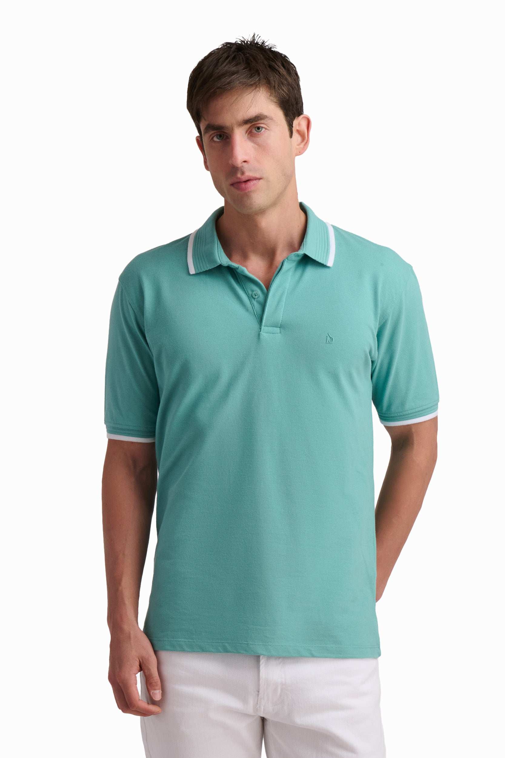 Cotton Polo Shirt with Contrast Trim