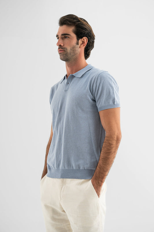 Sky Blue Refined Polo