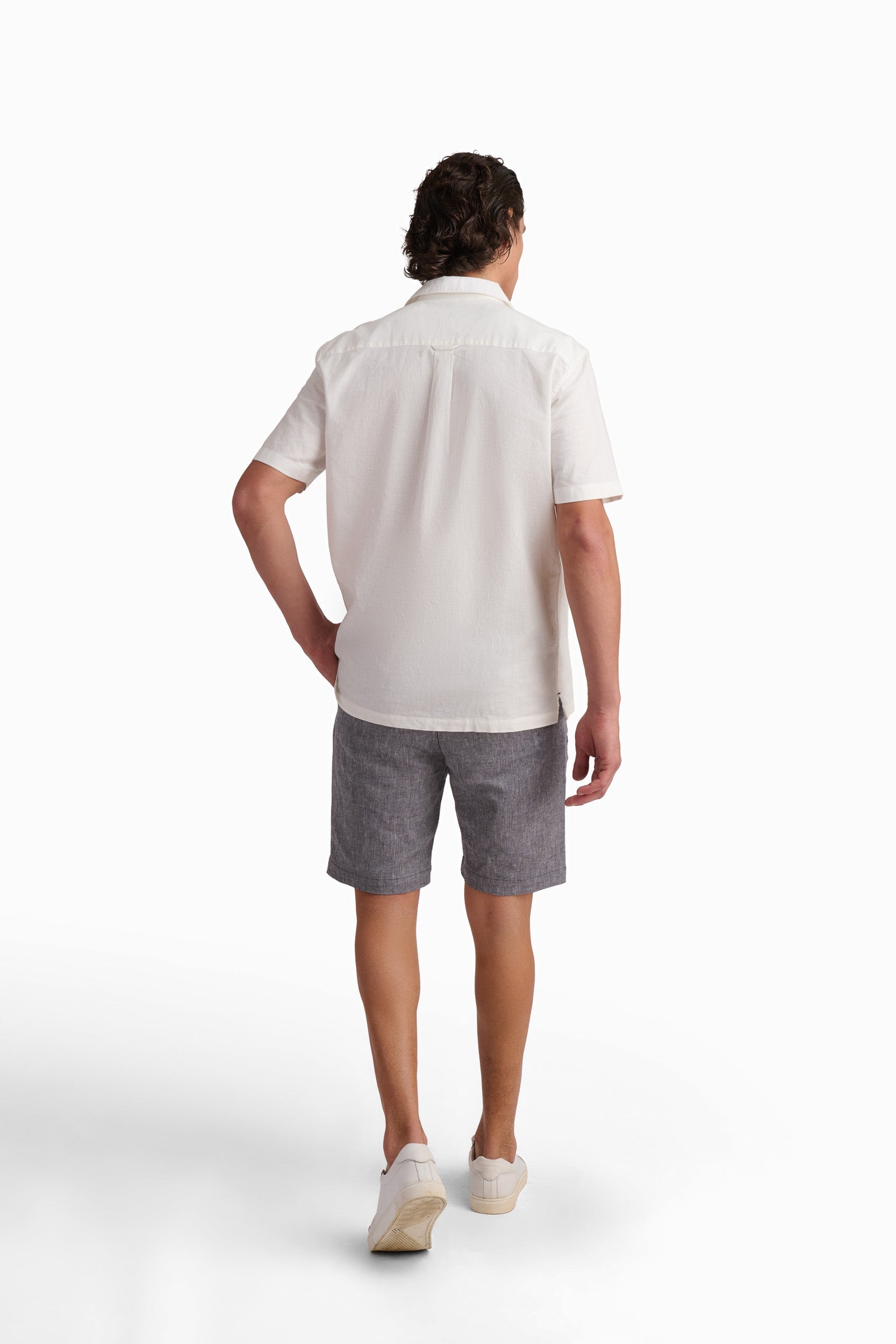 Men’s White Coastal Print Shirt
