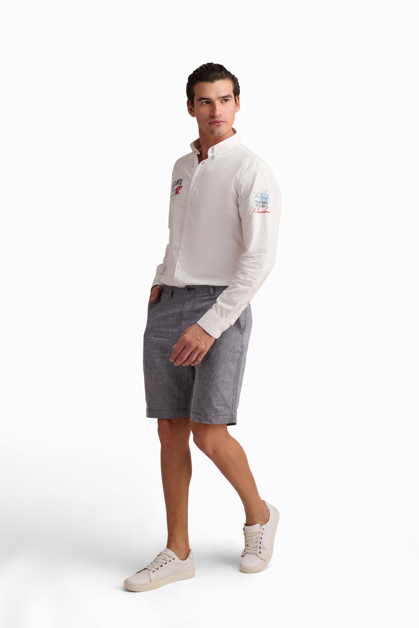White Linen & Cotton Shirt