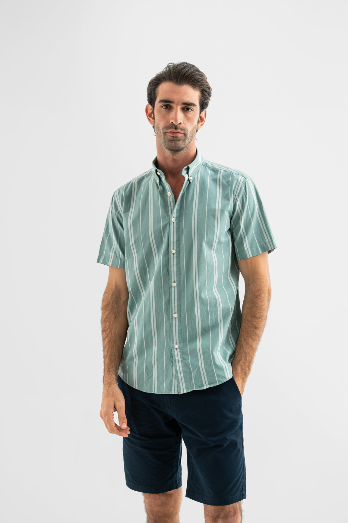 Seafoam Vertical Stripe Shirt