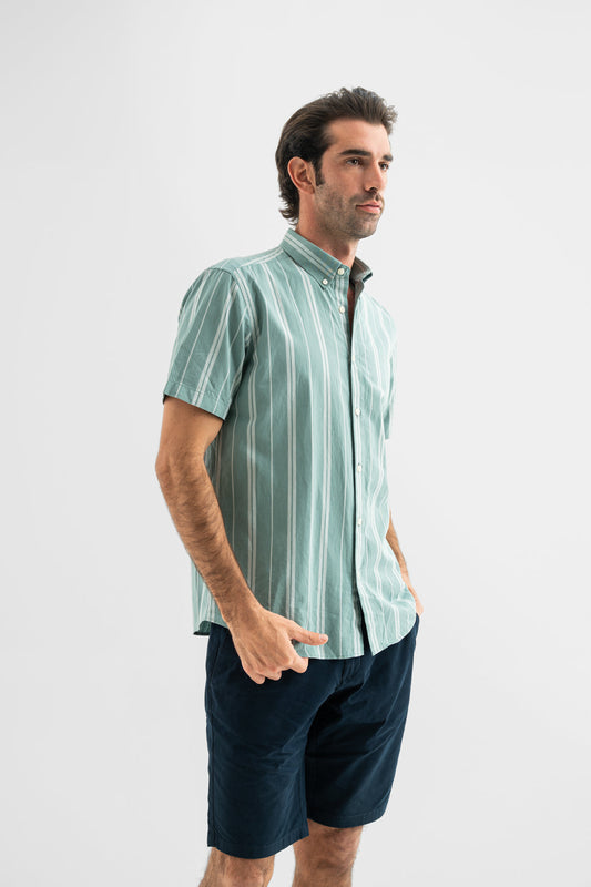 Seafoam Vertical Stripe Shirt