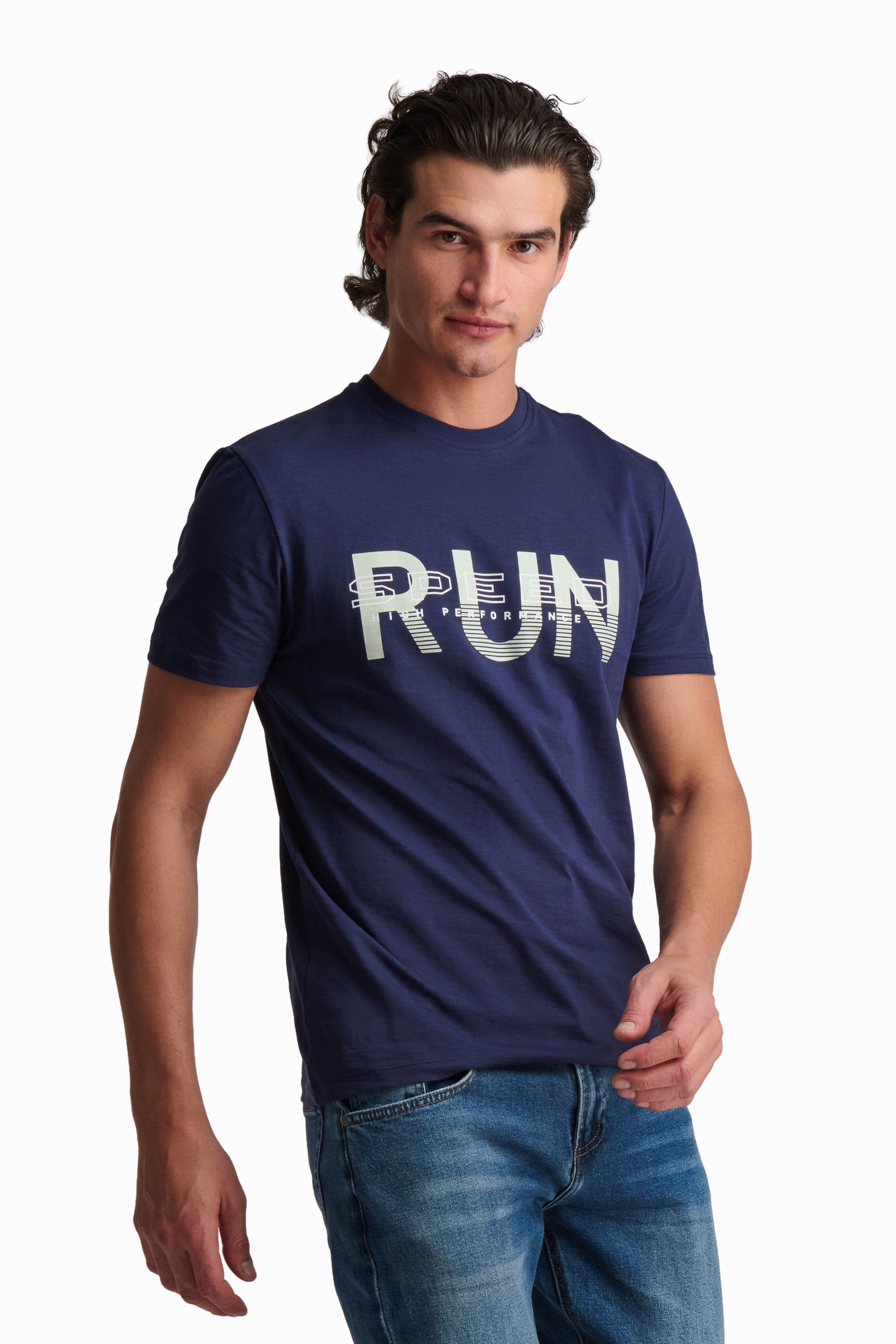 Men’s Navy Run Cotton T-Shirt