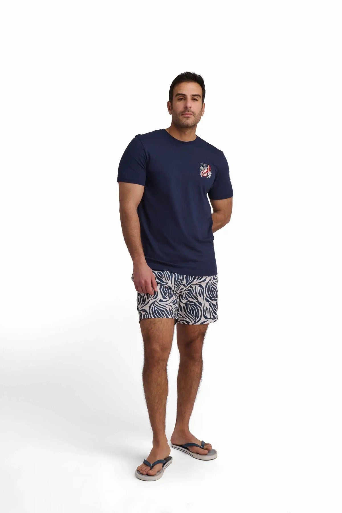 Navy Graphic Cotton T-Shirt