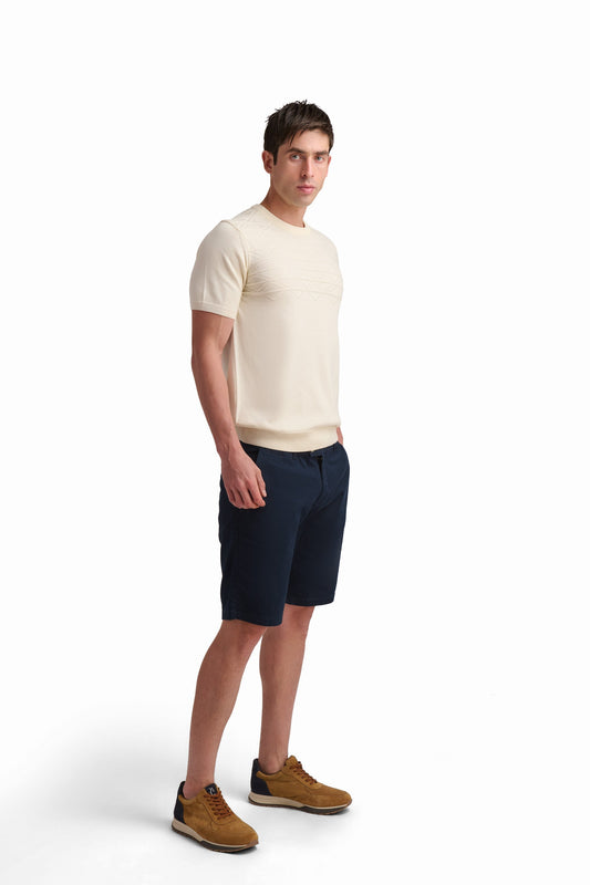 Textured Knit Short Sleeve T-Shirt