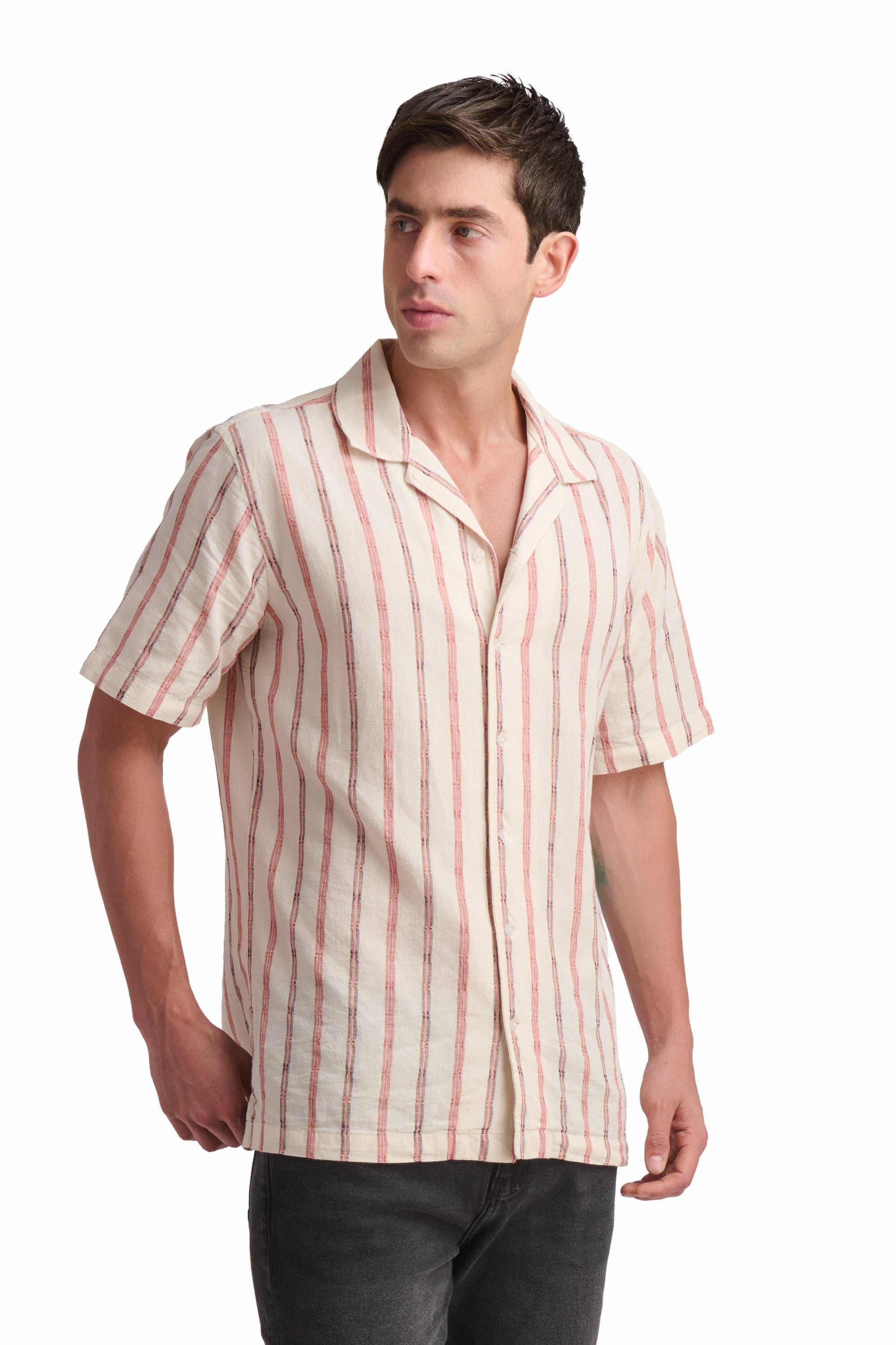 Striped Linen Blend Shirt