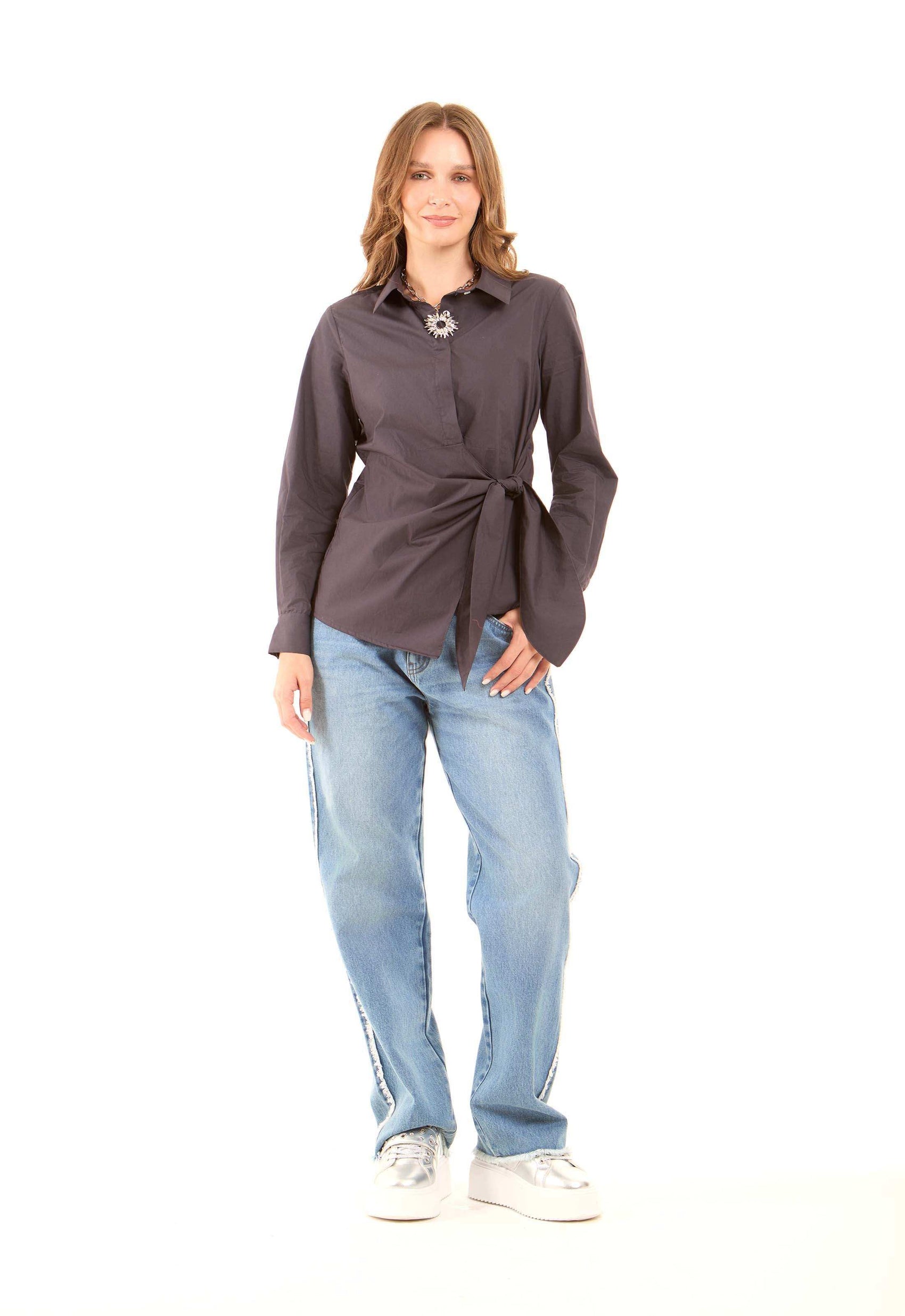 Chic Wrapped Cotton Shirt