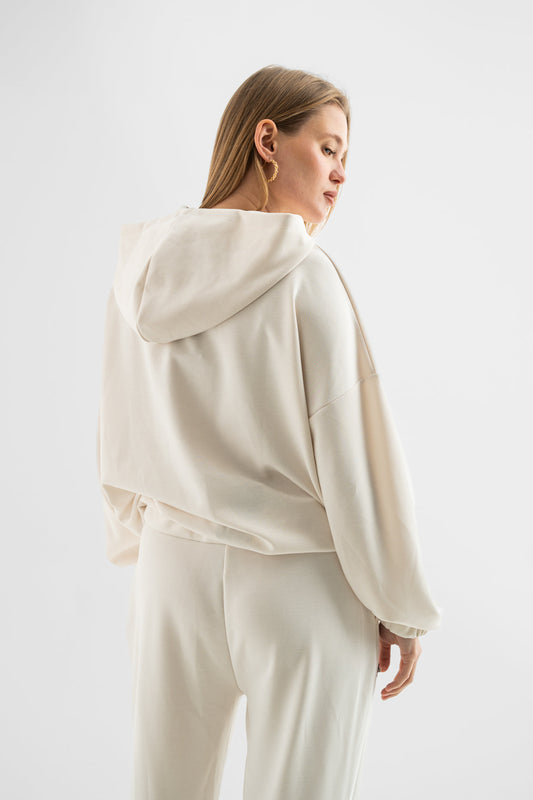 Cream Petal Zip Jacket