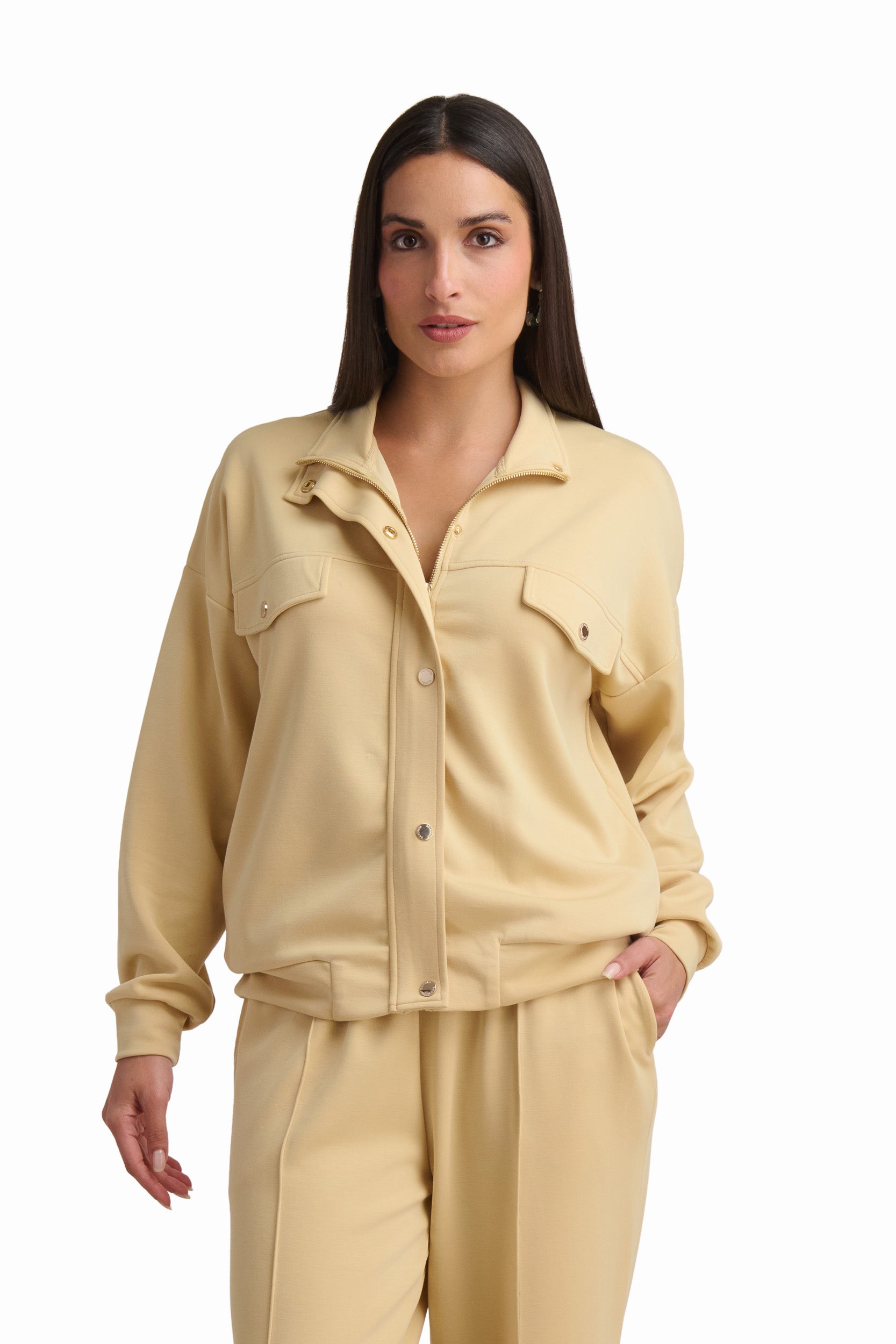 Mocha Utility Zip Jacket