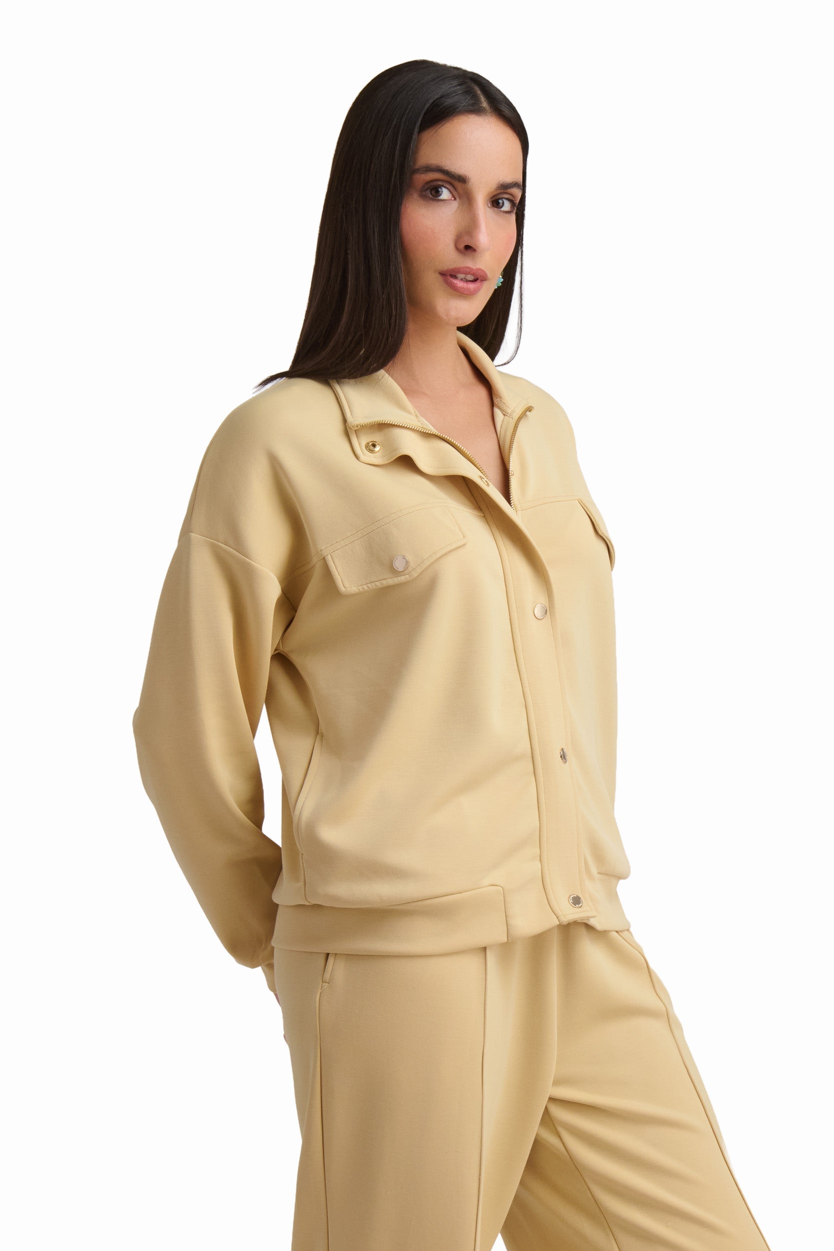 Mocha Utility Zip Jacket