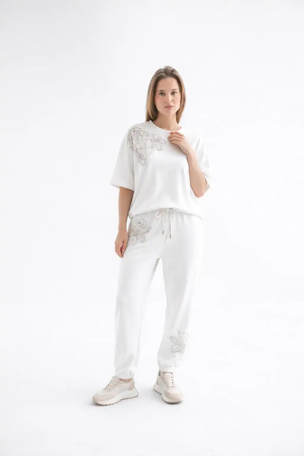 Embellished Drawstring Jogger Pants