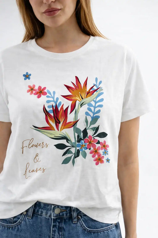100% Cotton Floral Print T-Shirt