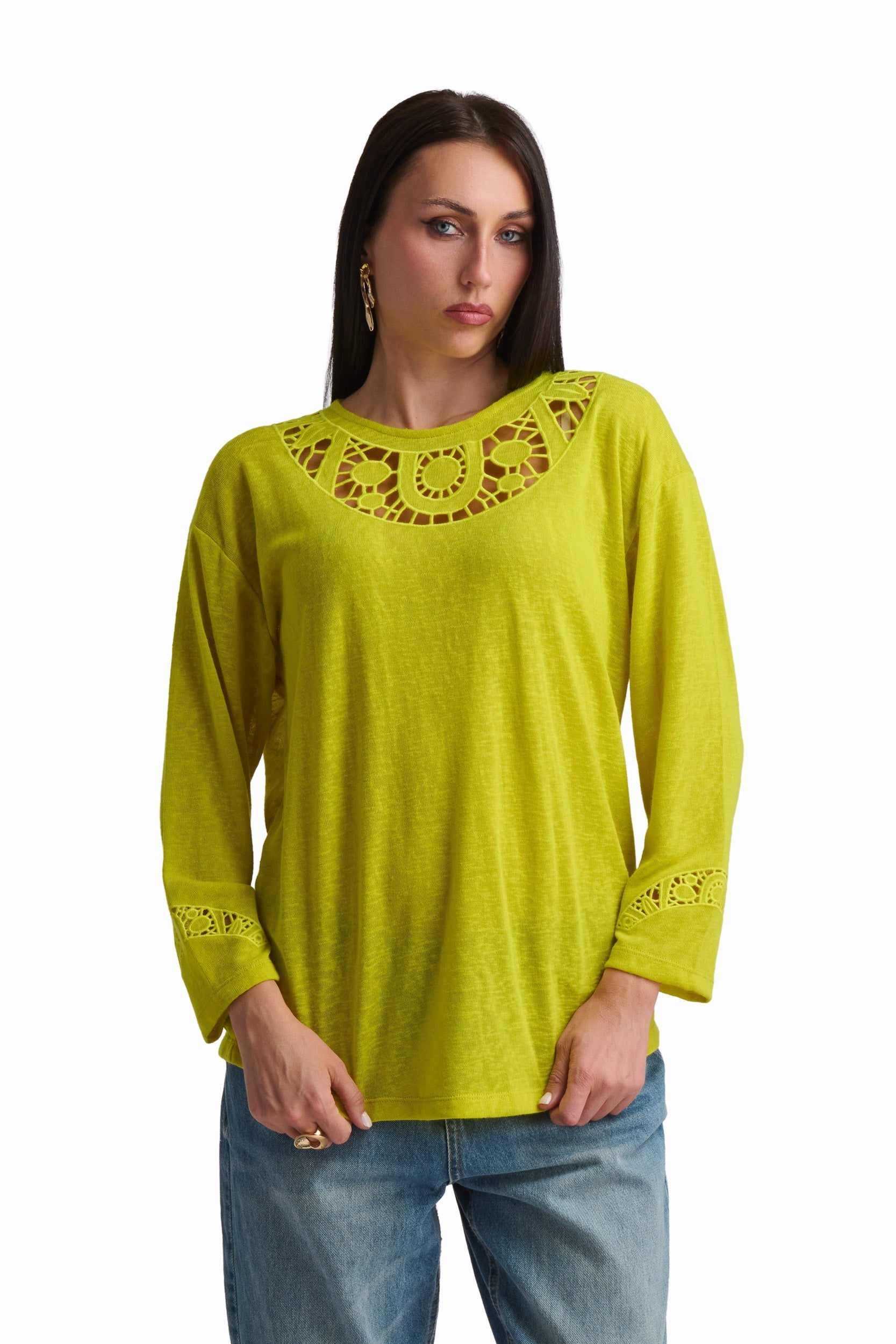 Sunflower Yellow Cutwork Top
