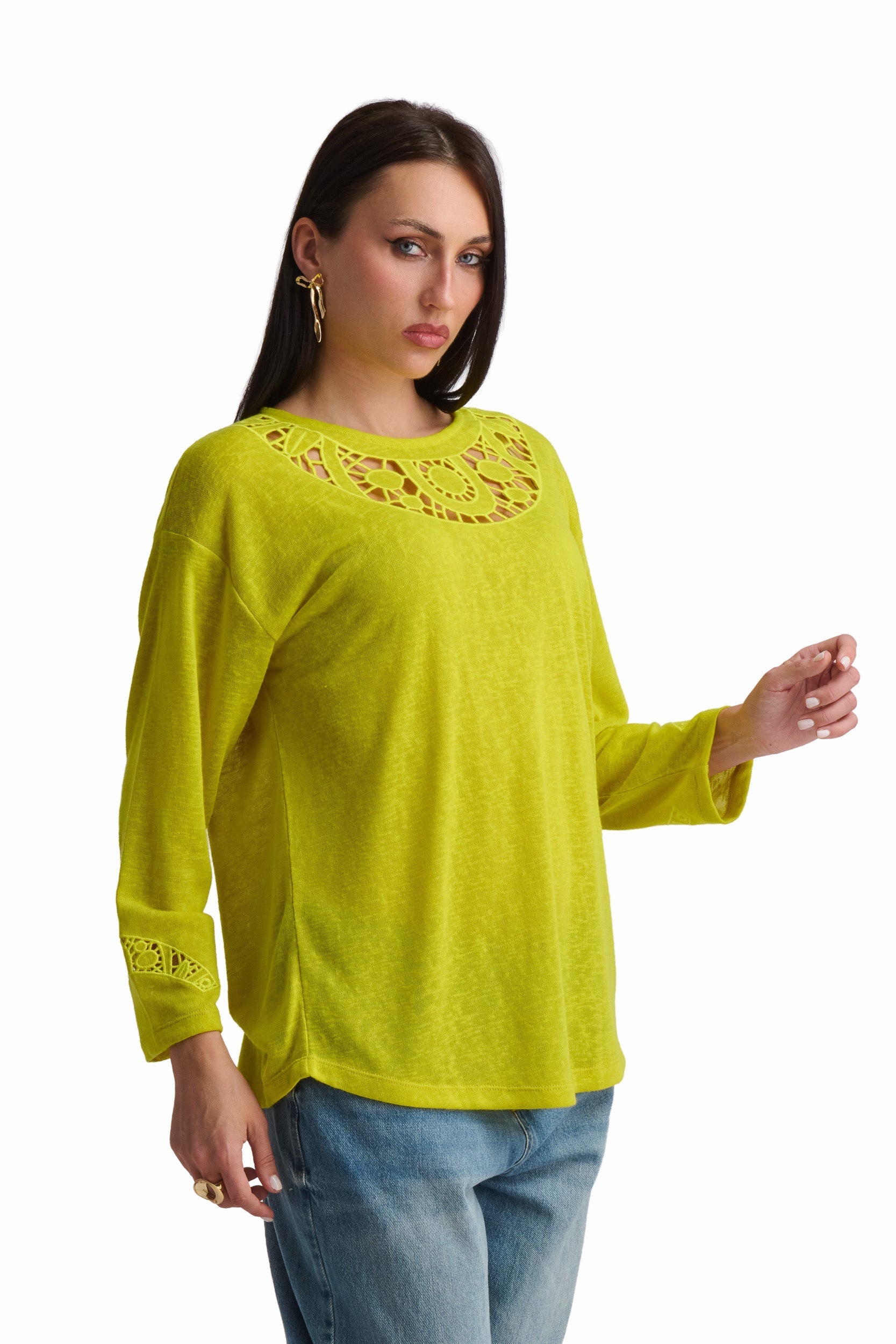 Sunflower Yellow Cutwork Top