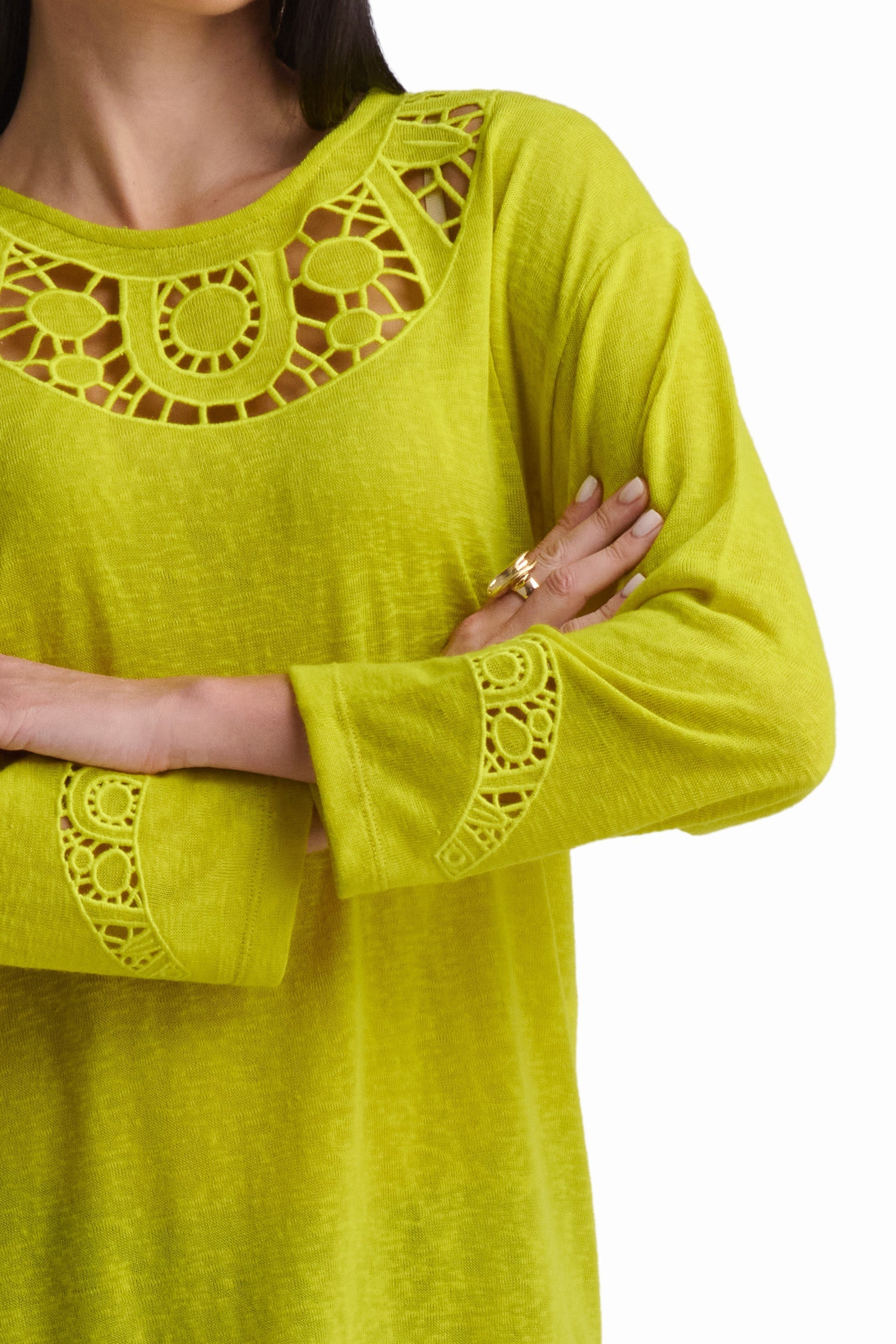 Sunflower Yellow Cutwork Top