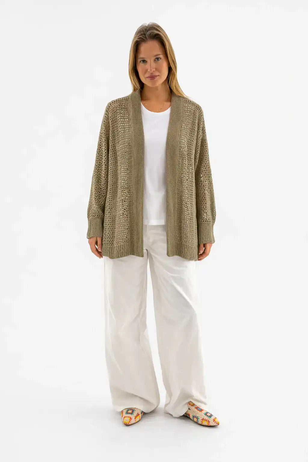 Soft Neutral Open Cardigan