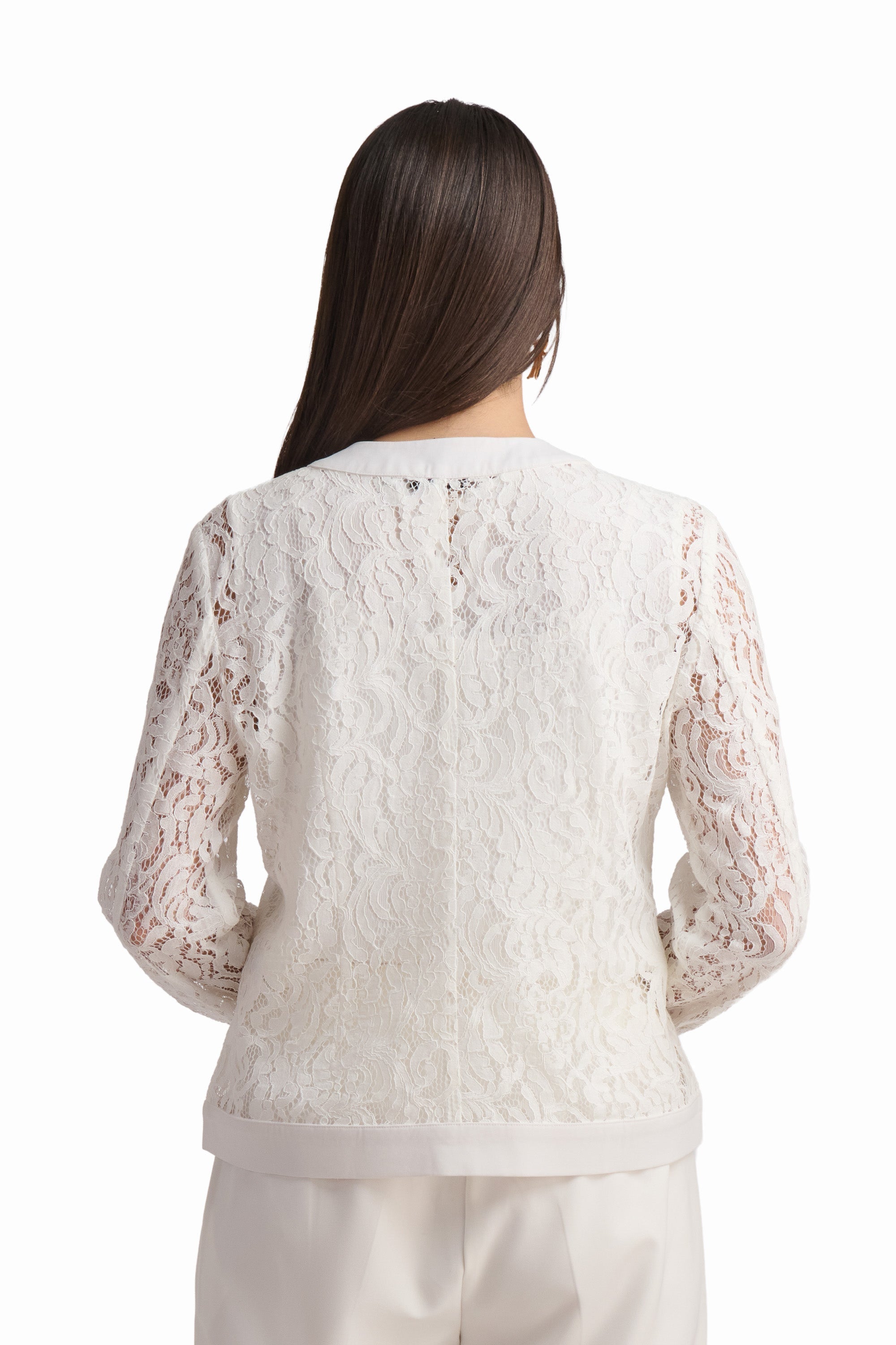 Ivory Lace Buttoned Cardigan
