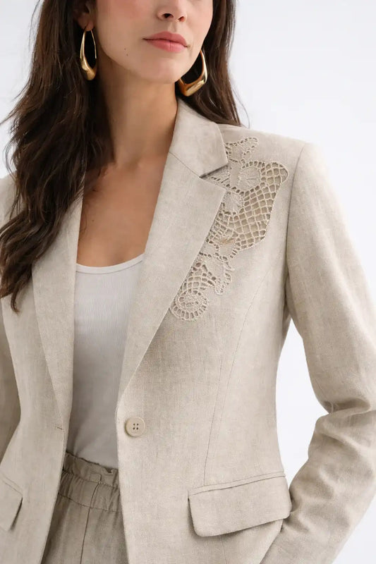 Elegant Linen Blend Blazer