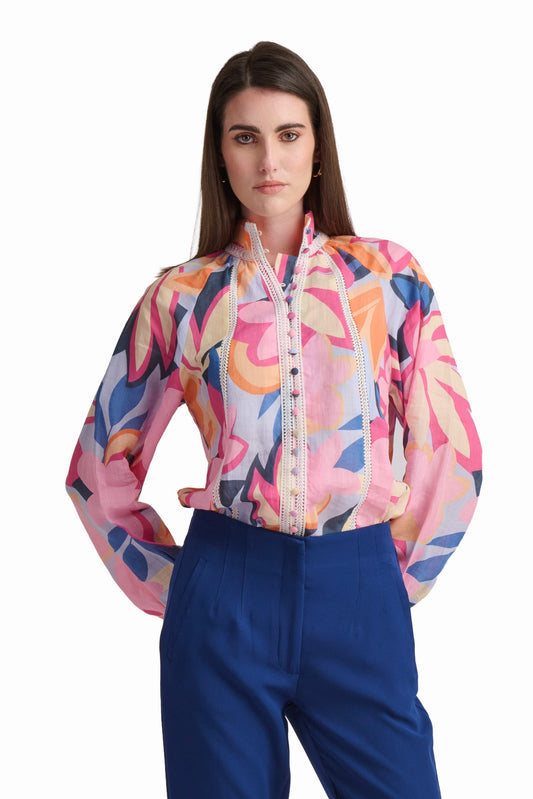 Multicolor Abstract Print Blouse