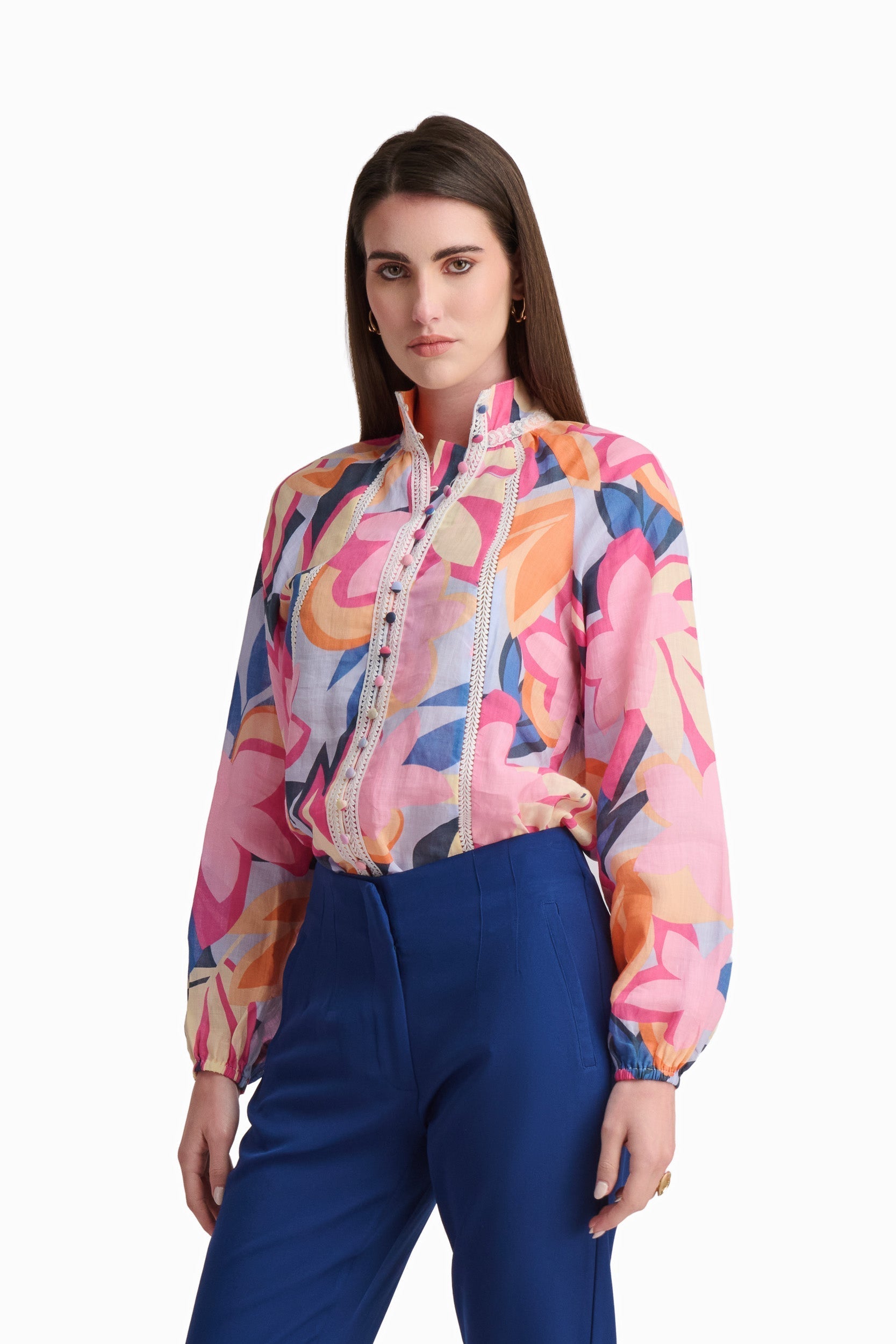 Multicolor Abstract Print Blouse