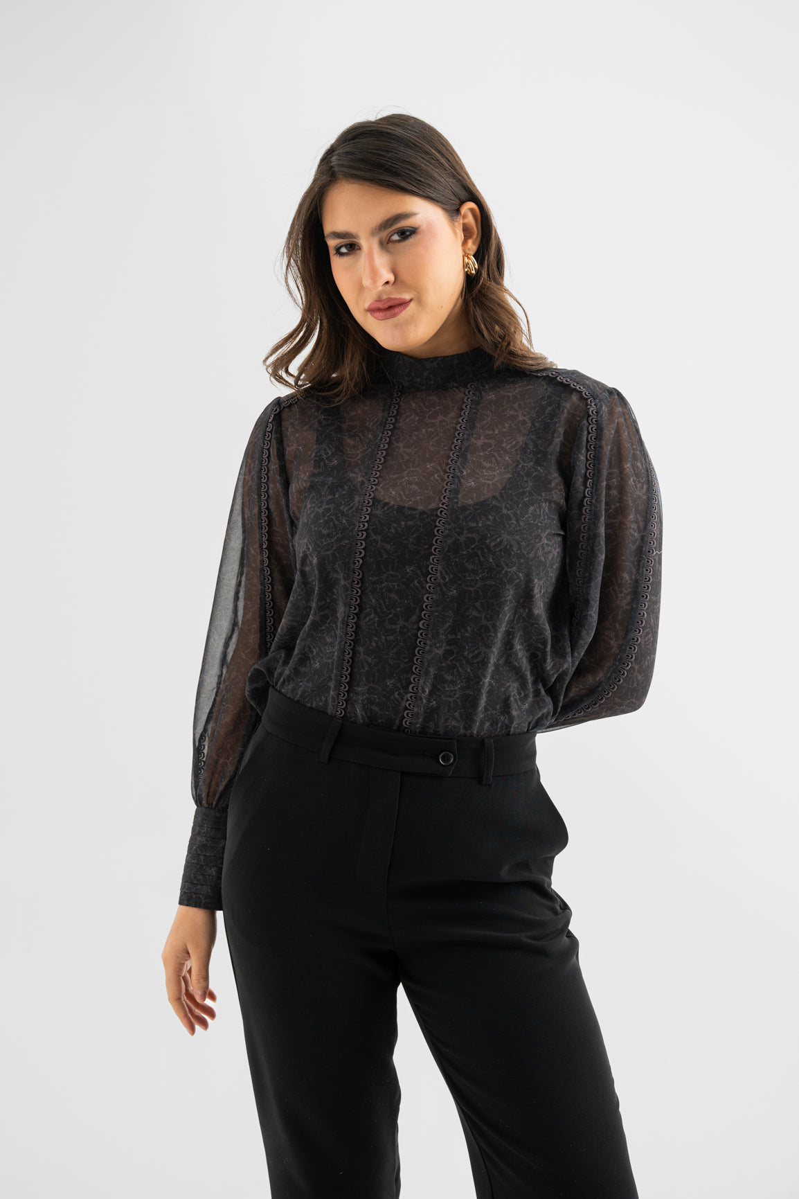Shadow Lace Statement Blouse