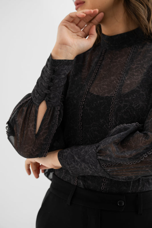 Shadow Lace Statement Blouse