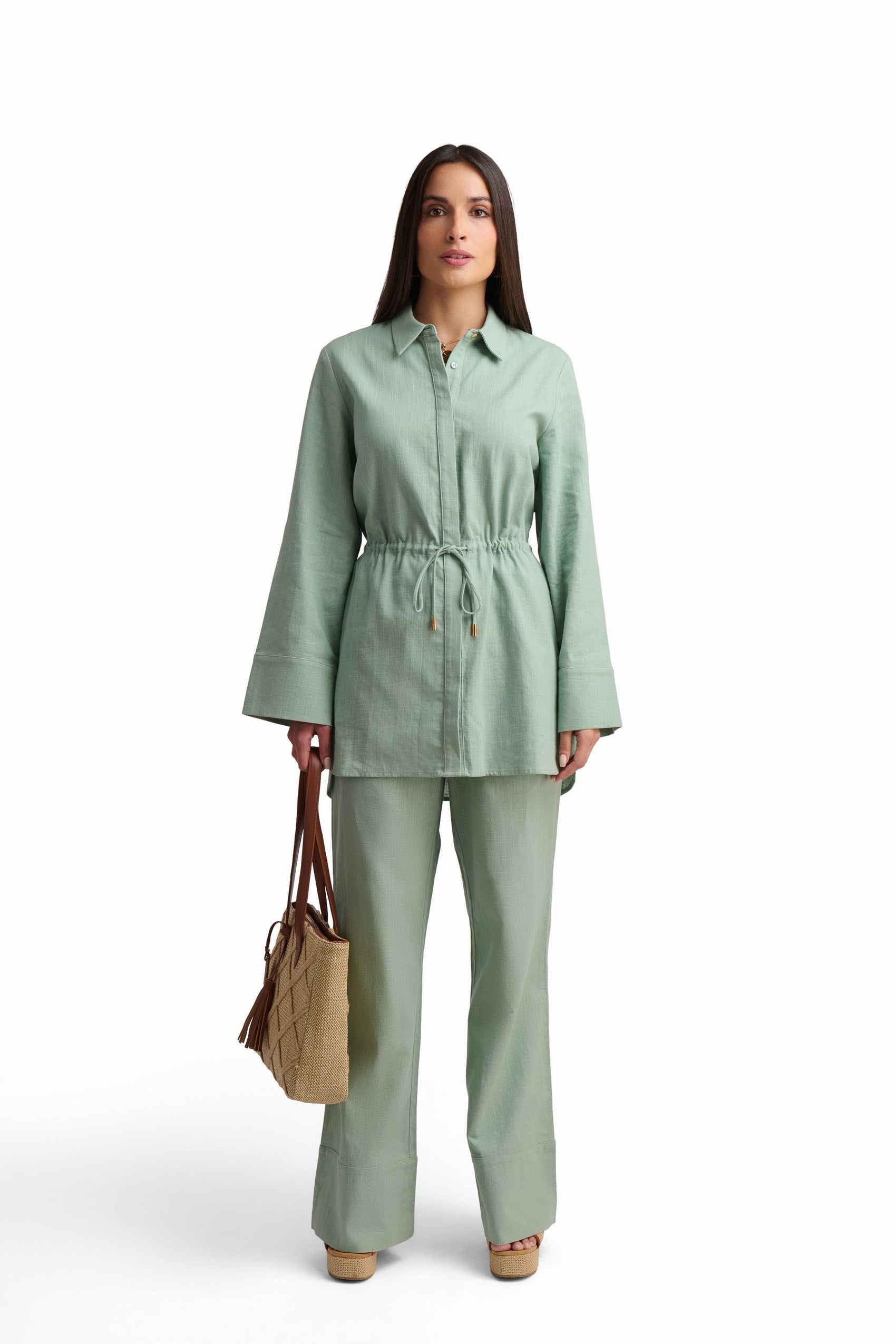 Relaxed Drawstring Waist Shirt