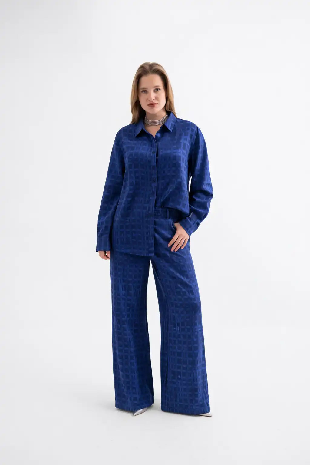 Deep Blue Textured Shirt