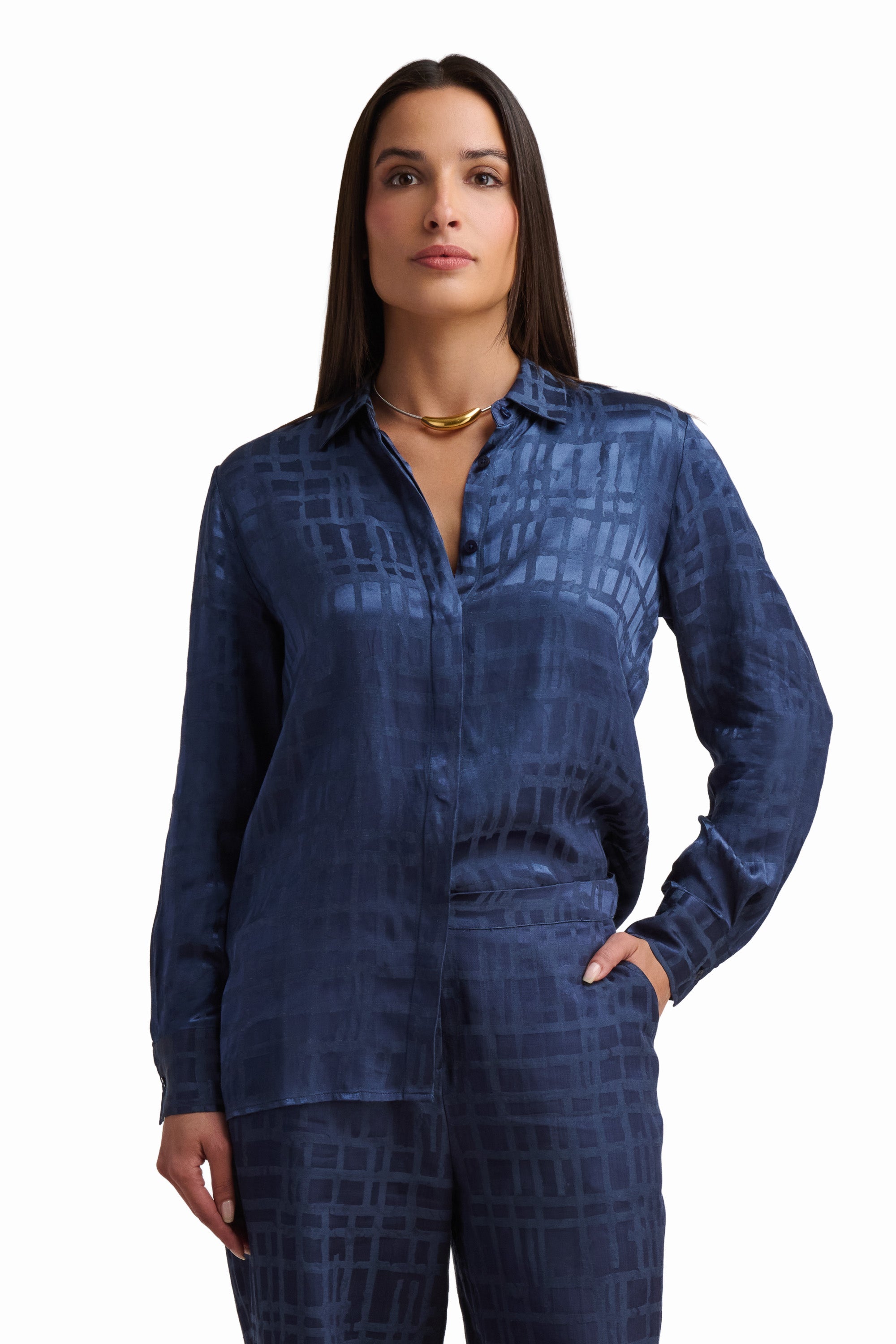 Deep Blue Textured Shirt
