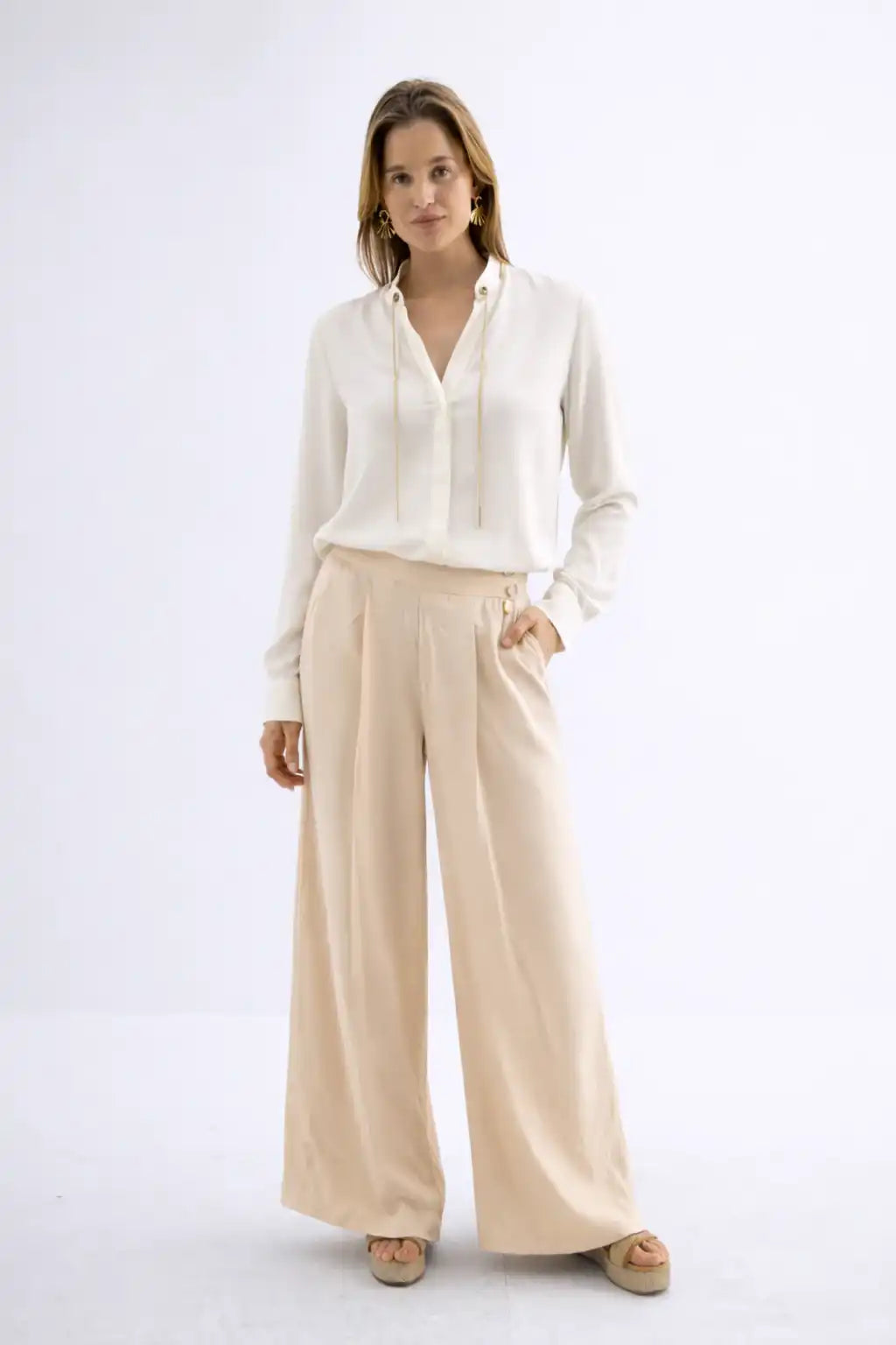 Chain-Detail Elegant Blouse