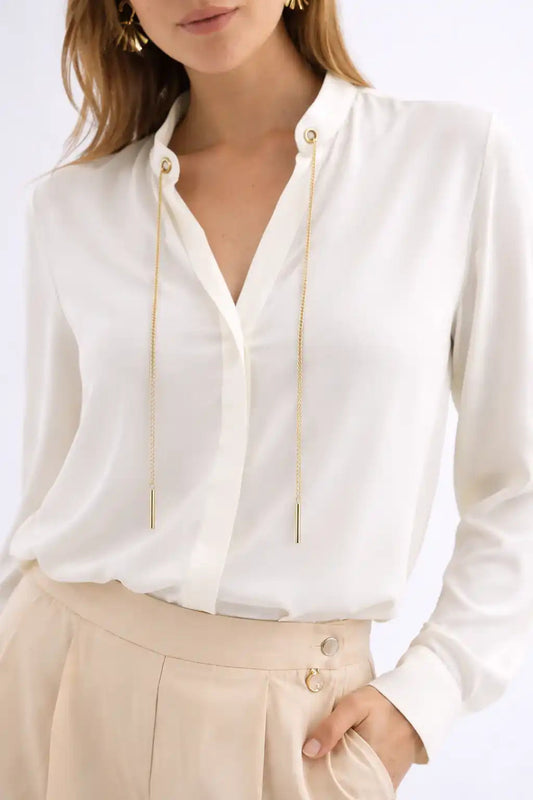 Chain-Detail Elegant Blouse