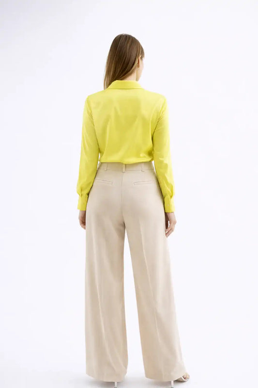 Luminous Lemon Silk-Touch Blouse