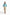 Silk-Touch Aqua Button-Up Blouse
