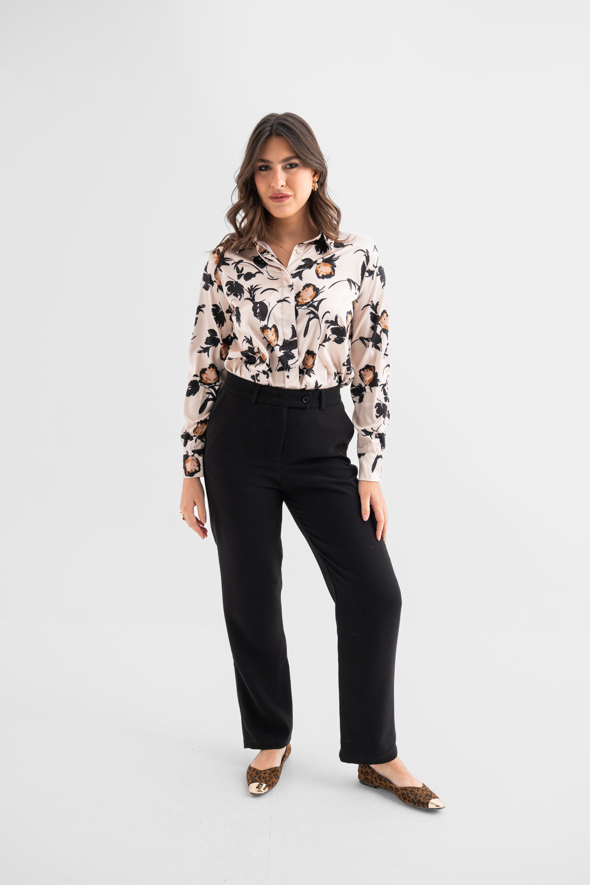 Ivory Noir Floral Shirt