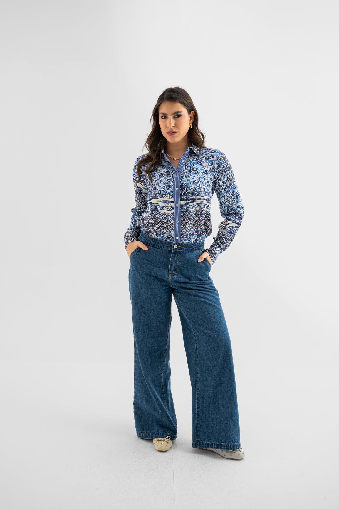 Indigo Art Print Shirt