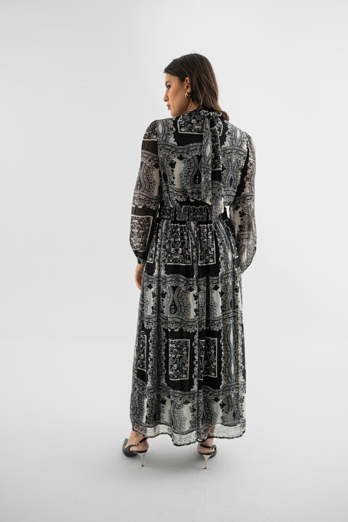 Midnight Patchwork Paisley Maxi Dress